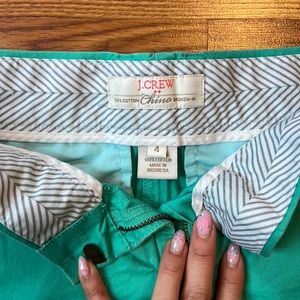 J Crew green shorts size 4